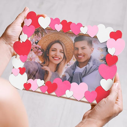500pcs Foam Valentines Stickers, Self Adhesive Heart Sticker Valentines Decor, Matte Valentine Crafts for Little Ones Favor Supplies, Colorful Valentine Crafts DIY Card Envelopes Decorations