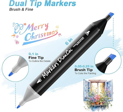 Alcohol Markers, 80 Colors Dual Tip Art Markers For Adults, Coloring Painting School Supplies Sketch Drawing Marker For Students Drawing and Coloring