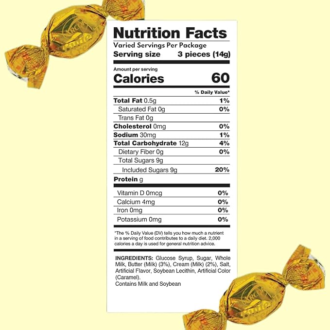 Holiday Butter Cream Hard Candy - 3 lbs - Classic Butter n' Cream Old School Butterscotch Hard Candies - Bulk American Vintage Candy Assortment - Individually Wrapped, 48 oz.