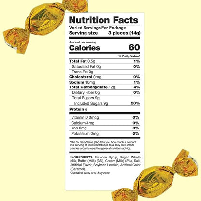 Holiday Butter Cream Hard Candy - 3 lbs - Classic Butter n' Cream Old School Butterscotch Hard Candies - Bulk American Vintage Candy Assortment - Individually Wrapped, 48 oz.