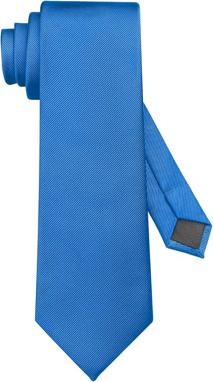 DecTwig Men's Ties Solid Color Formal Neckties 3.15" (8CM) Black Ties For Men