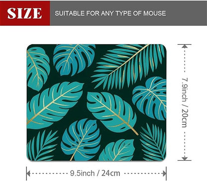 Square Mouse Pad Tropical Plants 2, Personalized Premium-Textured Custom Mouse Mat Design, Washable Mousepad Cloth, Non-Slip Rubber Base Computer Mouse Pads for Wireless Mouse