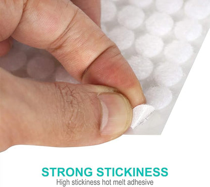 Self Adhesive Dots,2000pcs(1000 Pairs) Strong Adhesive 0.39 inch Diameter Sticky Back Hook Nylon, Loop Dots with Waterproof Sticky Glue Tapes, Suitable for Classroom, Office, Home