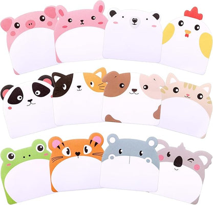 Cute Sticky Notes - 12 Animal Designs, 360 Sheets for Party Bags & Favors