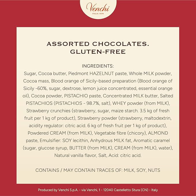 Venchi - Maxi Christmas Book with Assorted Chocolates, Gianduiotto and Chocoviar, Limited Edition, Gluten-Free, No Colourings or Preservatives, Gift Idea