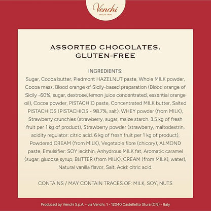 Venchi - Maxi Christmas Book with Assorted Chocolates, Gianduiotto and Chocoviar, Limited Edition, Gluten-Free, No Colourings or Preservatives, Gift Idea