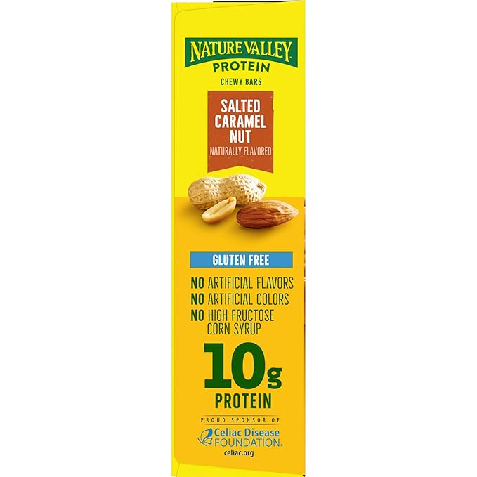 Nature Valley Chewy Protein Granola Bars, Salted Caramel Nut, 5 Bars, 7.1 OZ