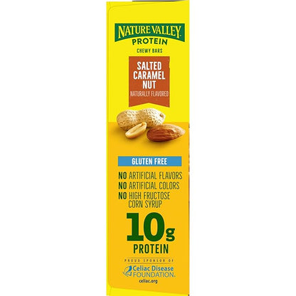 Nature Valley Chewy Protein Granola Bars, Salted Caramel Nut, 5 Bars, 7.1 OZ