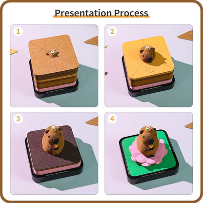 3D Time Piece Calendar 2026 DIY Calendars Tear Away Carving Art 3D Memo Pad Calendar With LED Lights sculpture artsy pads calendar notepad for Desktop Decor-Capybara