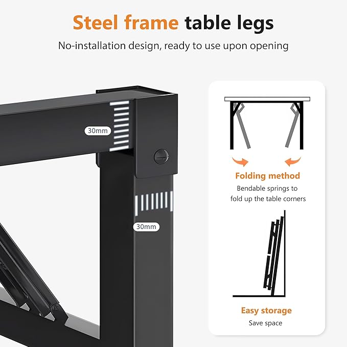 DlandHome Folding Desk Small Desk 31.5 inches Computer Desk for Home Office Folding Table Writing Table for Small Spaces No Assembly Required Retro