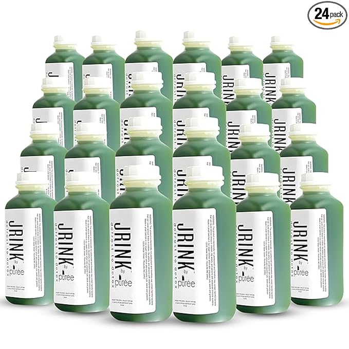 JRINK by Purée Organic Cucumber Juice, Cold Pressed Detox Drink, Healthy Cleanse with No Preservatives, Fresh Raw Juice in HDPE Bottles, Organic Fruit and Vegetable Cleanse Beverage, 16oz, Pack of 24