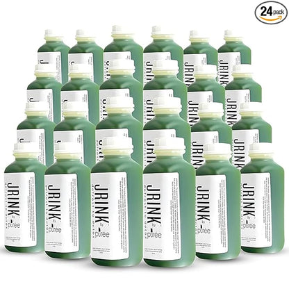 JRINK by Purée Organic Cucumber Juice, Cold Pressed Detox Drink, Healthy Cleanse with No Preservatives, Fresh Raw Juice in HDPE Bottles, Organic Fruit and Vegetable Cleanse Beverage, 16oz, Pack of 24