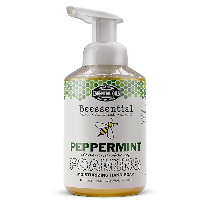 Beesential All Natural Sulfate Free Peppermint Foaming Hand Soap-16 Fl Oz.