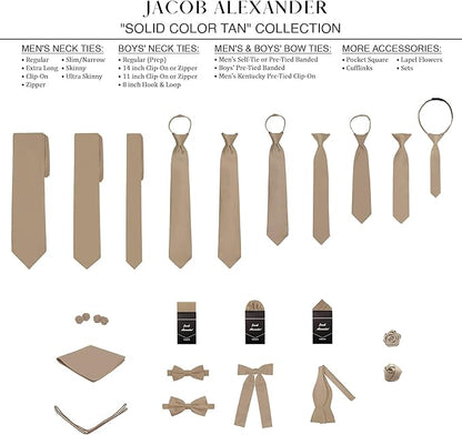 Jacob Alexander Solid Color Mens Tie - Soft-lined Necktie - Timeless Formal Look for Weddings and Business - (Regular Size)