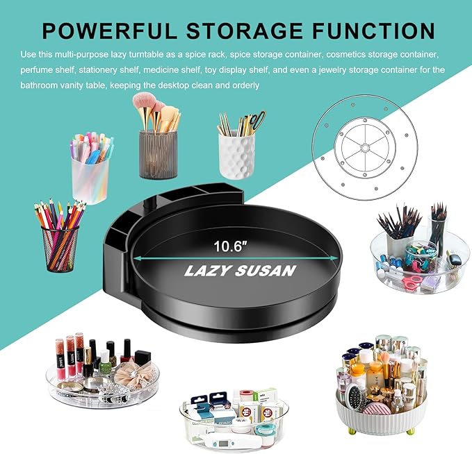 Bright Zoom Lighting for Computer, Adjustable Desk Lighting for Video Callst,55W Dimmable Full Screen Ring Light,with Rotating Storage Box,Pen Holder Stand,Phone Holder and Controller (Black, 10.5)