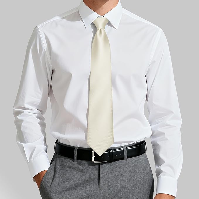 Fineknot Black Ties for Men, Formal Neckties for Men, Solid Color Mens Ties for Business, Wedding, Party, Mens Neck Tie