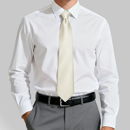 Fineknot Black Ties for Men, Formal Neckties for Men, Solid Color Mens Ties for Business, Wedding, Party, Mens Neck Tie