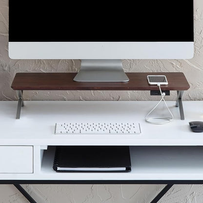 Anji Mountain Monitor Stand - Desktop Organizer & Laptop Riser, Ergonomic Monitor Riser, Space-Saving Monitor Stand for Desk, Durable Construction, Easy Assembly, Ideal for Home & Office,Biscotti