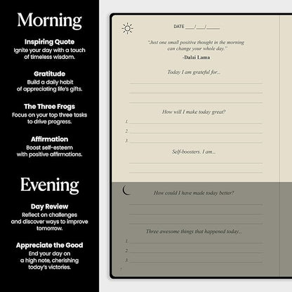 The Original Gratitude Journal 2026 for Men to Boost Confidence & Self Esteem - Daily Mindful Affirmations for Boys with Powerful Quotes and Insightful Prompts for Happiness - Premium Hardcover Black