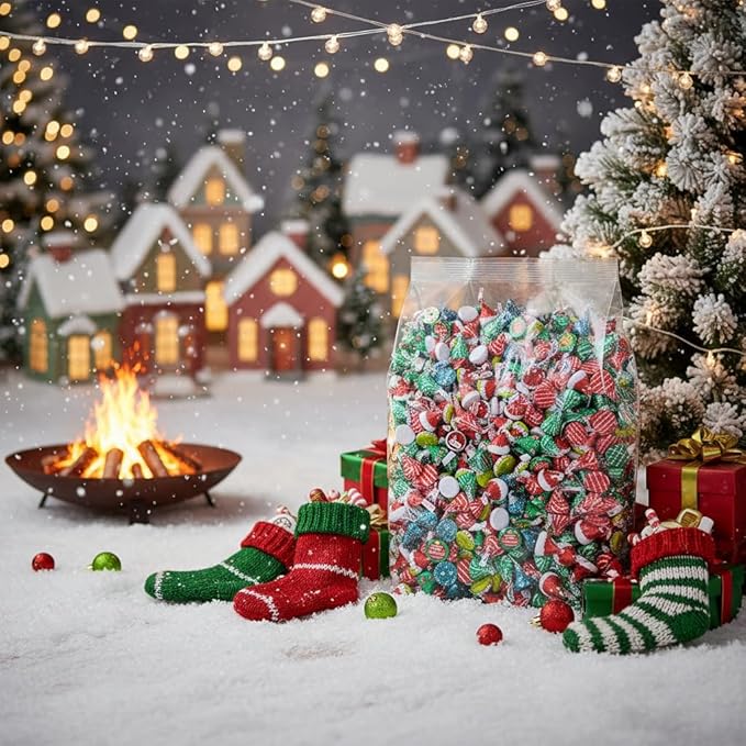 Christmas Kisses Chocolate Candy Variety Pack - 5lb Bulk Kisses and Hugs Chocolate Candy Individually Wrapped for Stocking Stuffers, Secret Santa, Gift Bags & Holiday Party Favors - Bulk Christmas Candy Assortment - Holiday Candy - 5 Pounds
