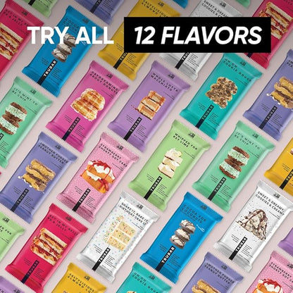 TRUBAR Vegan Protein Bar, Sweet & Dreamy Cookies and Creamy, Gluten Free, Plant Based Protein, Dairy Free, Non GMO, Soy Free, No Sugar Alcohols, 12G Protein, 12G Fiber, 23G Carb, On the Go Snack Bars, 12ct