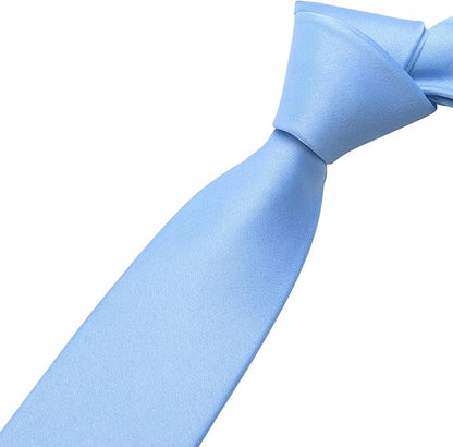 KOOELLE Men's Ties Solid Pure Color Plain Neckties Formal Black Ties For Men