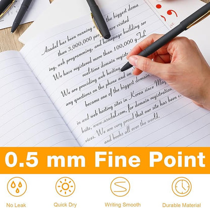 Outus 60 Pcs Black Gel Ink Pens Rollerball Pens Bulk 0.5mm Black Pen Bulk Ultra Fine Point Roller Ball Pens Gel Pens for Office, School, Writing, Taking Notes, Sketching