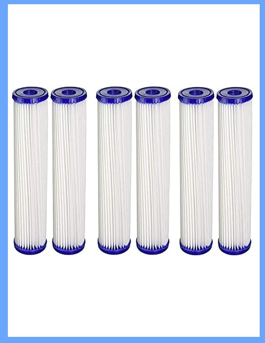 CFS – 6 Pack Universal Standard Capacity Pleated Water Filter Cartridges Compatible with 3WH-STDPL-F02 Models – Remove Bad Taste & Odor – Whole House Replacement Filter Cartridge – 30 Micron