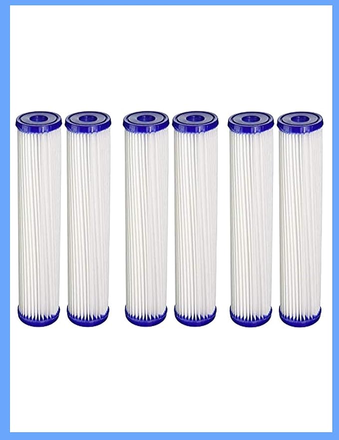 CFS – 6 Pack Universal Standard Capacity Pleated Water Filter Cartridges Compatible with 3WH-STDPL-F02 Models – Remove Bad Taste & Odor – Whole House Replacement Filter Cartridge – 30 Micron