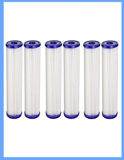 CFS – 6 Pack Universal Standard Capacity Pleated Water Filter Cartridges Compatible with 3WH-STDPL-F02 Models – Remove Bad Taste & Odor – Whole House Replacement Filter Cartridge – 30 Micron