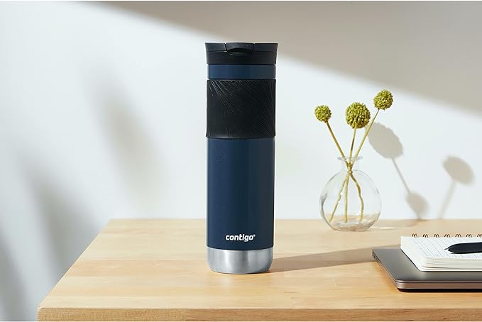 Contigo Byron 2.0 Stainless Steel Travel Mug with Snapseal Lid and Grip, 24oz, Midnight Berry, BPA Free and Leak Proof