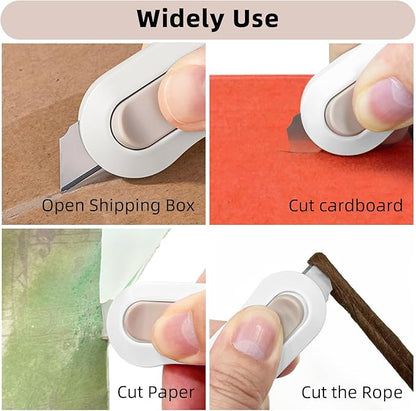 Multipurpose Scissors, Comfort-Grip Handles Sharp Scissors with Utility Knife Box Cutters, Retractable Letter Opener Cartons Cardboard Cutter Knife for Office Home School Craft Sewing Fabric Supplies