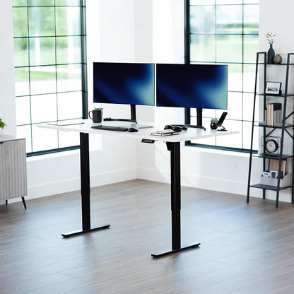 VIVO Electric 71 x 36 in Standing Desk, Memory Height Adjustment, 1B Series, White Top Black Frame, DESK-KIT-1B7W-36
