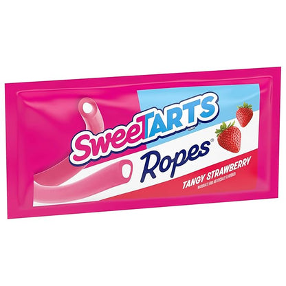 SweeTARTS Ropes Candy, Variety Mix, Cherry Punch, Twisted Rainbow Punch, Tangy Strawberry, Soft and Chewy, 15 oz