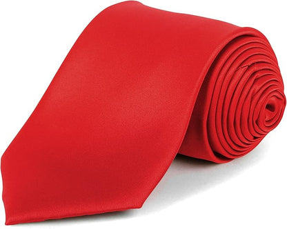 boxed-gifts Umo Lorenzo Tie for Men Satin Finish Necktie - Standard Width Ties - Black, Navy, Red, Sage Green Tie