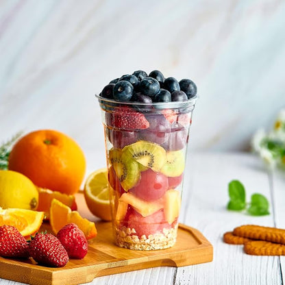 Lilymicky 600 Pack 24 oz Clear Plastic Cups, PET Disposable Drinking Cups, Crystal Clear, Perfect for Ice Coffee, Smoothie, Soda, or Any Cold Drinks