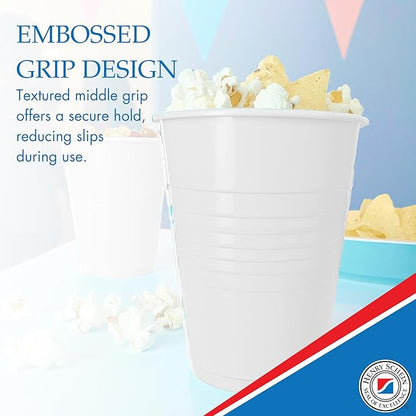 Essentials Healthcare Products Plastic Drinking Cups - Full Case of 1000 Cups - White 5 oz Disoposable Cups for Cold Beverages, Parties, Office, or Medical Use - Durable & Convenient