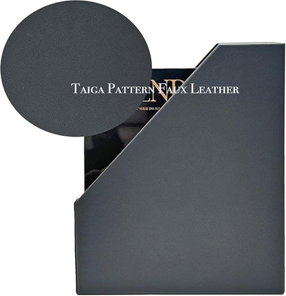 UnionBasic Magazine File Holder, Leatherette Desktop Document Organizer, Home Office Paper Holder File Storage Literature Sorter, Grey