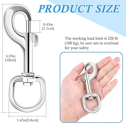 ERKOON Extra Large 4.23 Inch Swivel Eye Bolt Snap Hooks 220Lbs Load Capacity Zinc Alloy Single Ended Flag Clips Heavy Duty Trigger Bolt Hooks (30 Pack)