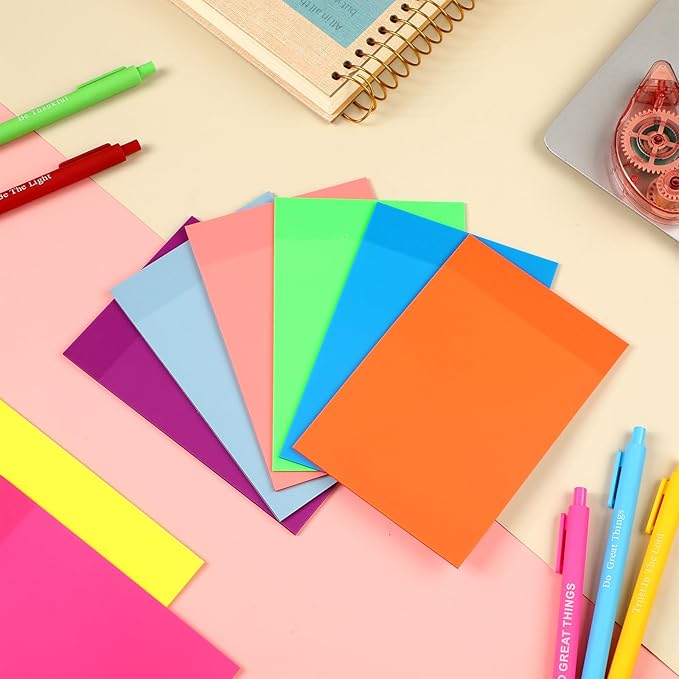 Yinder 4 x 6 Inch Transparent Sticky Notes Translucent Sticky Notes Waterproof Clear Self Memo Pad See Through Bible Journaling Accessories Office School Supplies, 8 Pack 240 Sheets(Bright)