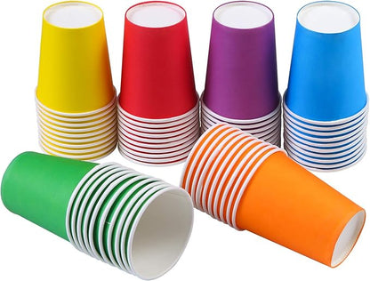 URATOT 60 Pieces 9 Ounce Disposable Paper Cups Party Cups Drinking Cups for Party, DIY and Holiday, 6 Colors