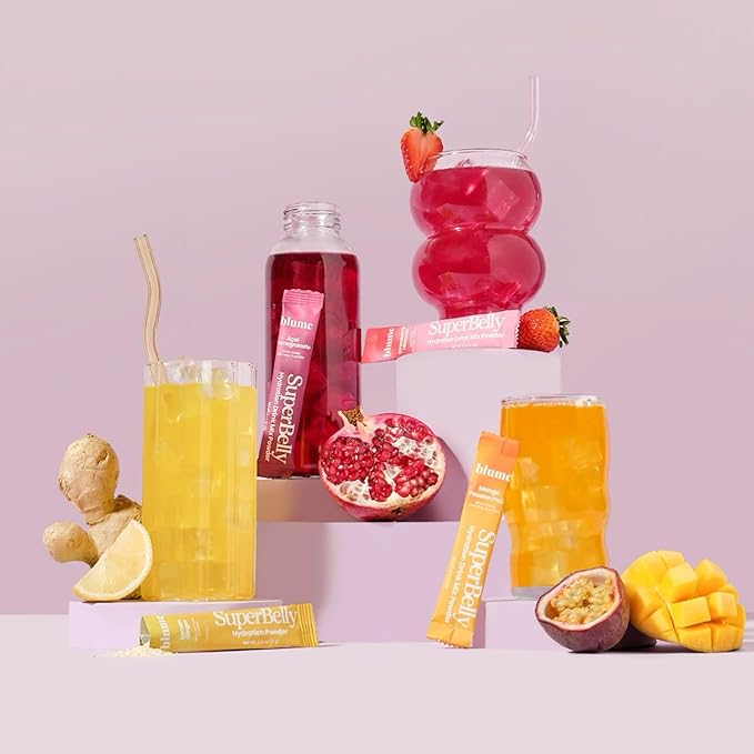 Blume SuperBelly Gut Health and On-The-Go Hydration Packets, GLP-1 Friendly, Sugar-Free, with Prebiotics, Probiotics, Apple Cider Vinegar, Vitamin C, and Electrolytes, Mango Passion Fruit, 15 Sticks