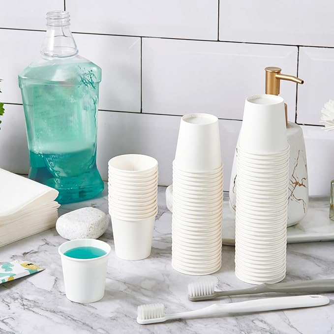 JOLLY PARTY 2 oz Paper Cups, 1440 Pack Small Bathroom Paper Cups, White Mouthwash Cups, Disposable Mini Espresso Cups, Paper Sampling Cup