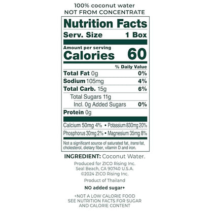 Zico 100% Coconut Water, No added Sugar, Refreshingly Delicious, Hydration with Electrolytes, 11.2 Fl Oz (Pack of 12)