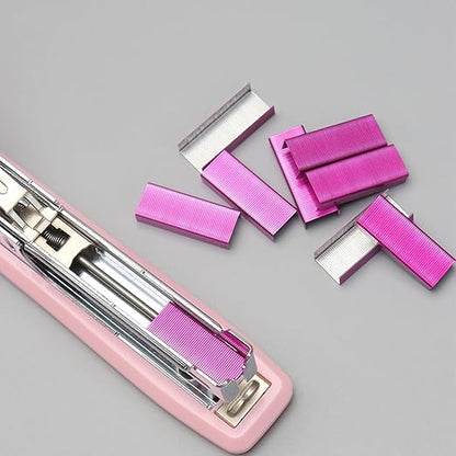 NatSumeBasics 4000 Rose Red Staples #10 Colored Staples for Mini Stapler, No.10 Staple Smaller Than Standard Staple (Rose Red)