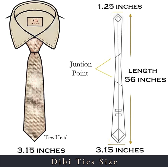Dibi Solid Color Ties for Men, Formal Mens Ties, Neck Tie, Classic Tie for Boys Women Teens, Wedding Business Costume Necktie