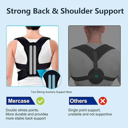 Mercase Maximum Support Posture Corrector – Adjustable Back Brace for Upper Back Pain & Shoulder Relief, Adult (XL)