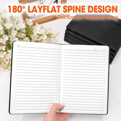 12 Pack Lined Journal Notebook for Work, 200 Pages, Medium 5.5 in x 8.3 in, A5 College Ruled, Hardcover Journaling Notebooks for Writing, Note Taking, Fit for Business Work School Home (Black)