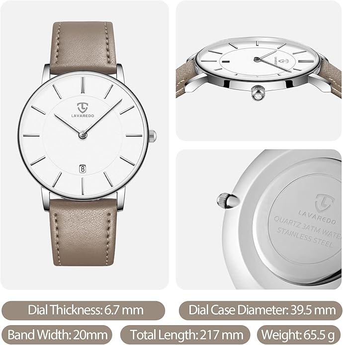 BEN NEVIS Watch, Mens Watch, Minimalist Fashion Simple Wrist Watch Analog Date with Leather Strap