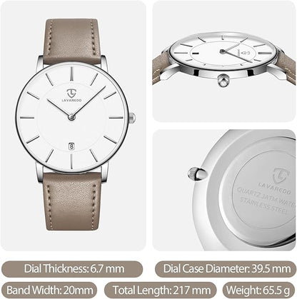 BEN NEVIS Watch, Mens Watch, Minimalist Fashion Simple Wrist Watch Analog Date with Leather Strap